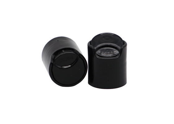 le plastique cosmétique du chapeau supérieur en plastique noir pp de cylindre de 24mm vissent 32mm antigouttes