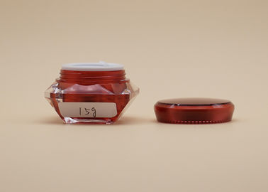 Conteneurs crèmes cosmétiques de diamant, pots cosmétiques d'Arcylic de couleur rouge petits