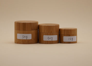 Les conteneurs crèmes cosmétiques de soins de la peau, la crème en bambou cogne 15g 30g 50g