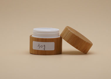 Volume intérieur en plastique 15g 30g de conteneurs cosmétiques en bambou de forme ronde
