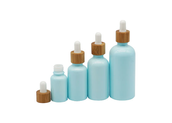 Chapeau en bambou cosmétique vide de compte-gouttes de 100ml Mini Dropper Bottles With White
