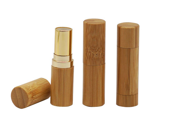 Tubes en bambou en vrac du baume à lèvres 3.5g de forme de cylindre