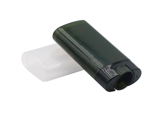 petit conteneur en plastique de stick déodorant de Moq 15g de conteneur ovale vert-foncé de stick déodorant