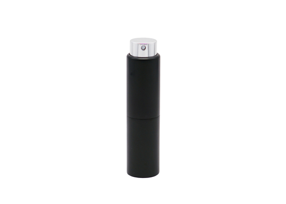 Noir en aluminium du parfum 10ml de torsion d'appareil de contrôle de cylindre cosmétique rechargeable de bouteille