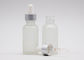 Le compte-gouttes transparent givré d'huile essentielle met 30ml en bouteille, bouteilles en verre cosmétiques de compte-gouttes