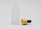 bouteilles en verre claires givrées par 50ml d'huile essentielle de bouteille d'huile avec le compte-gouttes mat d'or