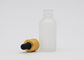 bouteilles en verre claires givrées par 50ml d'huile essentielle de bouteille d'huile avec le compte-gouttes mat d'or