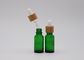 Bouteilles en verre cosmétiques vertes de compte-gouttes de l'huile 18mm avec la pipette en bambou d'impression de compte-gouttes