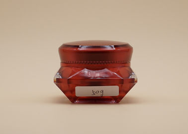 Conception en plastique d'OEM de chapeau de diamant de forme d'ABS cosmétique vide rouge de pots disponible