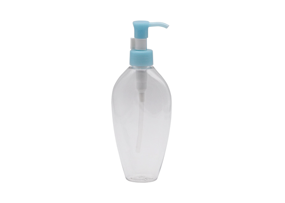 bouteille en plastique blanche et transparente de 200ml de jet de lotion avec la pompe bleue