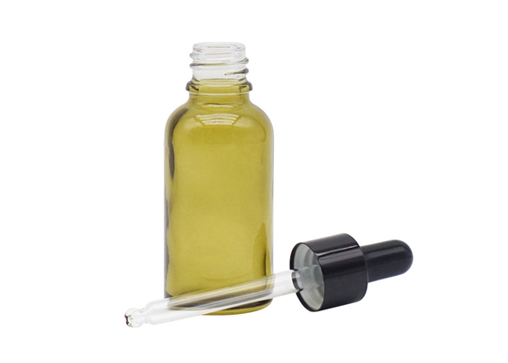 Impression en verre verte cosmétique d'écran de compte-gouttes de bouteille de l'huile 30ml essentielle