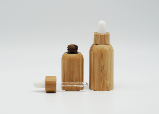 Compte-gouttes intérieur en verre cosmétique essentiel en bambou de la bouteille 50ml de l'huile 100ml