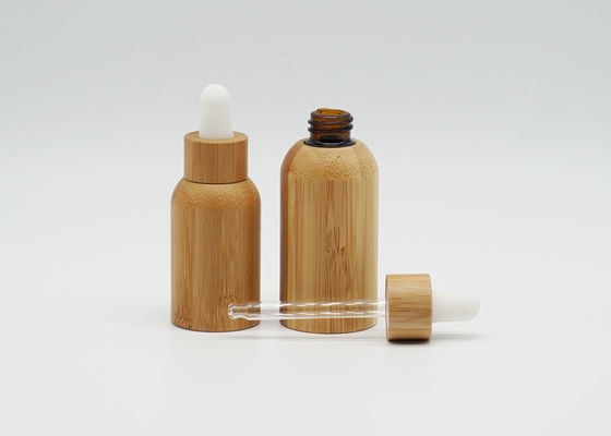 Compte-gouttes intérieur en verre cosmétique essentiel en bambou de la bouteille 50ml de l'huile 100ml