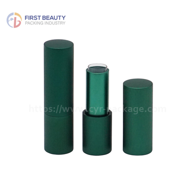 Type aimanté tube de rouge à lèvres vide aluminium vert mat 3,8g