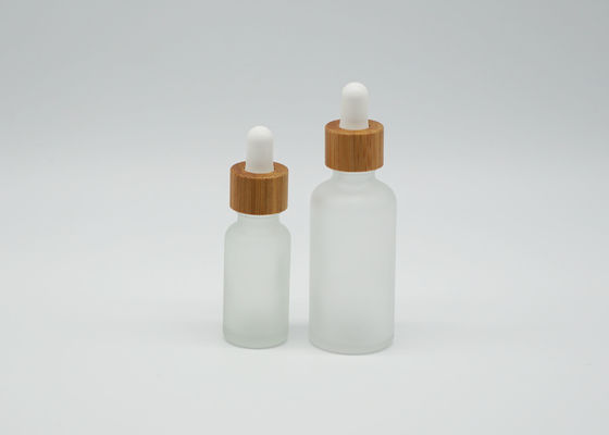 Bouteilles en verre en bambou givrées de compte-gouttes de l'huile 50ml essentielle