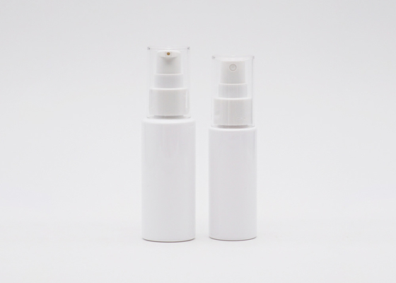 Bouteille en plastique 50ml 60ml de jet plat d'épaule blanche et transparente