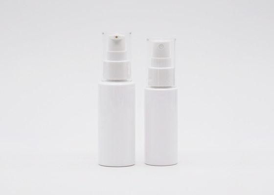 Bouteille en plastique 50ml 60ml de jet plat d'épaule blanche et transparente