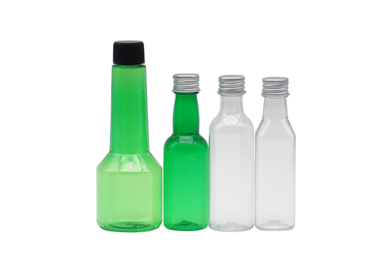 Taille cosmétique en plastique de cou de la bouteille 100ml de jet de couleur verte la longue vissent l'estampillage chaud