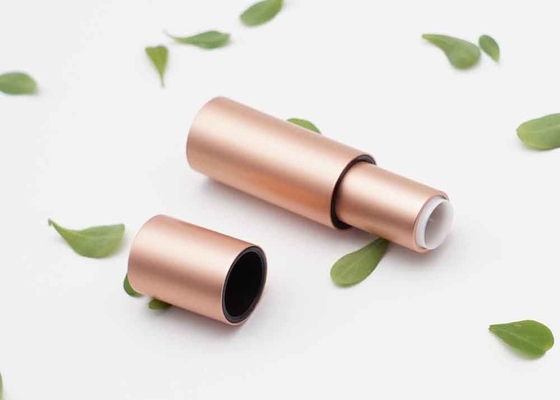 Conteneur cosmétique magnétique en aluminium de tube de rouge à lèvres de Rose Gold 3.5g de cylindre