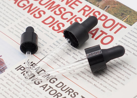 le compte-gouttes en verre 24mm noir de 15mm 18mm introduisent à la pipette le chapeau en plastique lisse pour des bouteilles